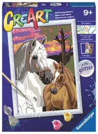 Set de pictură după numere Ravensburger CreArt - Cai la apus