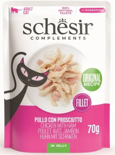 Schesir Cat Plic Pui/Sunca In Jelly 85 g