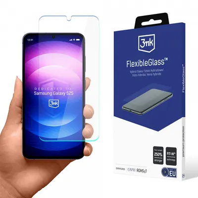 Folie de protectie Ecran 3MK FlexibleGlass pentru Samsung Galaxy S25 S931, Sticla Flexibila, Full Glue