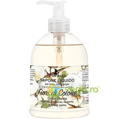 Sapun Lichid Vegetal Hidratant cu Parfum de Flori de Bumbac si Ulei de Jojoba 500ml
