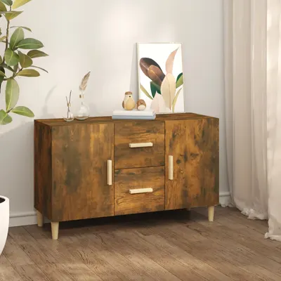 vidaXL Servantă, stejar fumuriu, 100x36x60 cm, lemn compozit