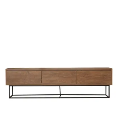 Comoda TV MILO, nuc + negru, 180x40x50 cm