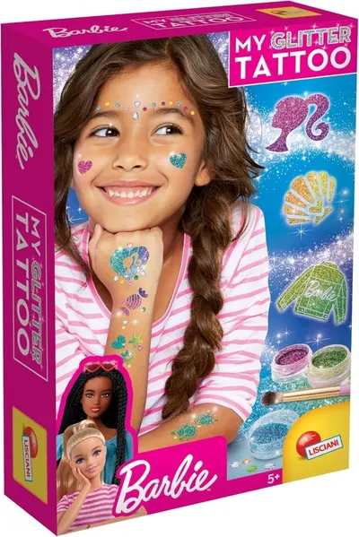 Set creativ Lisciani Barbie - Fă-ți singur tatuaje strălucitoare