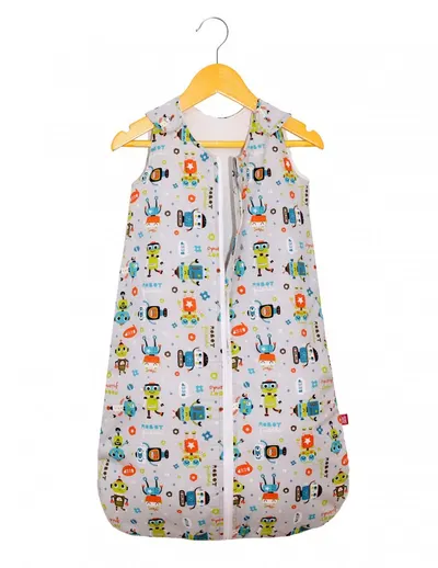 Sac de dormit copii 1 tog KidsDecor Robot Friends din bumbac 95 cm