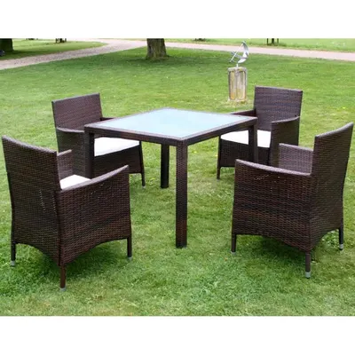 Gossi set mobilier de exterior cu perne, 5 piese, maro, poliratan