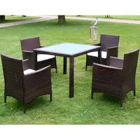 Gossi set mobilier de exterior cu perne, 5 piese, maro, poliratan