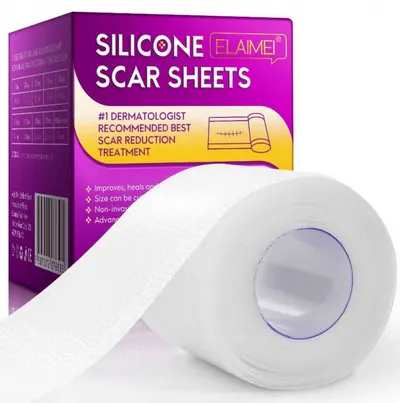 Rola cu gel de silicon pentru ascunderea cicatricilor, plasture reutilizabil, 4 cm x 1.5 m, Elaimei