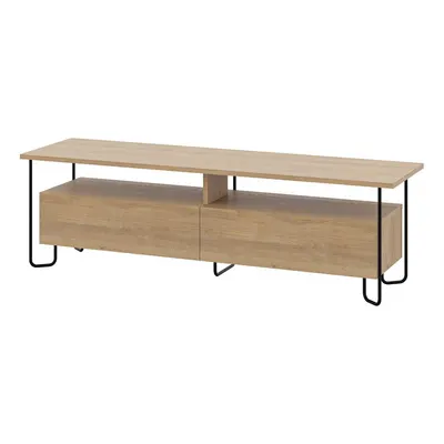 Masă TV în culoare naturală cu aspect de lemn de stejar 150x45 cm Dilly – Marckeric