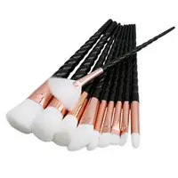 Set 10 Pensule Unicorn Pentru Machiaj, Black Gold - C04