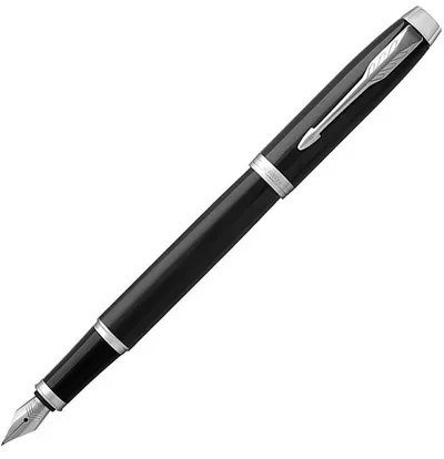 Stilou cu cutie Parker Royal IM- Negru cu elemente argintii, M