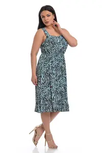 Rochie vara DV22R41 bleu/negru print, Dress to Impress | marimea 38