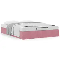 Gossi cadru pat otoman fara saltea roz 140x190 cm catifea