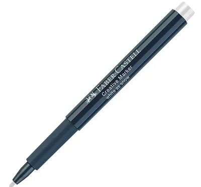 Marker Faber-Castell Creative - Alb, vârf rotund