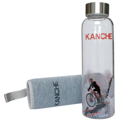 Sticla de apa Kanche - bicicleta mea, din sticla, 500 ml
