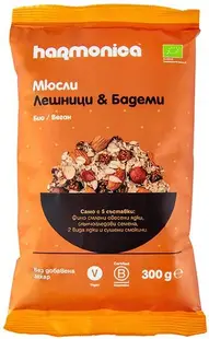 Musli bio cu alune și migdale, 300 g, Harmonica