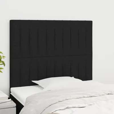 vidaXL Tăblie de pat neagră 90x5x118/128 cm, material textil