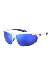 Ochelari de soare wrap cu lentile oglinda - Alb/Albastru oceanic