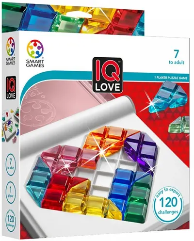 Joc de logică pentru copii Smart Games - IQ Love, cu 120 de provocări.