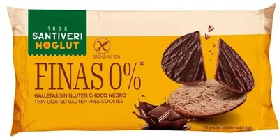NoGlut Biscuiți subțiri cu ciocolată naturală, 88 g, Santiveri