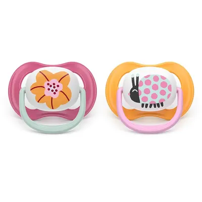 Set 2 Suzete Philips Avent Ultra Air Happy Silicon Fetita 6-18 luni Floare/Buburuza