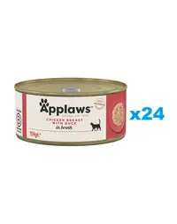 APPLAWS Cat Adult Chicken Breast with Duck in Broth Conserve pentru pisici adulte, cu pui si rata 24x156g