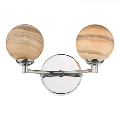 Aplica Izzy 2 Light Wall Light Polished Chrome Planet Glass