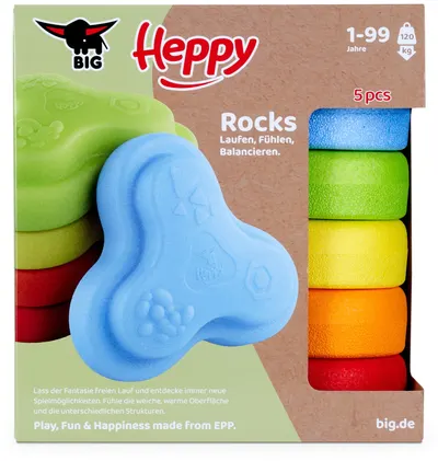 Set pietre pentru echilibru BIG - Heppy Rocks, 5 bucăți