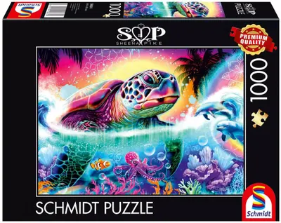 Puzzle Schmidt din 1000 piese - Țestoasă neon