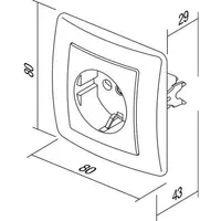 Ekonomik Priza SCHUKO 1P 16A ST IP20 Maro, TEM Modul TEM-VE10CB-B