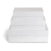 Cutii de depozitare albe 3 buc. din carton cu capac 42,5x29,5x13 cm Kian Paper Laminate – Bigso