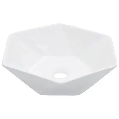 vidaXL Chiuvetă de baie, alb, 41 x 36,5 x 12 cm, ceramică