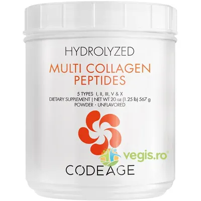 Colagen Hidrolizat din 5 Surse sub Forma de Peptide fara Aroma 567g