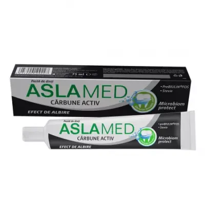 Pasta de dinti cu carbune activ AslaMed, Farmec | 75 ml