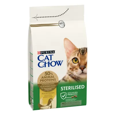 Hrana uscata pentru pisici Cat Chow Sterilised, Pui 1.5kg