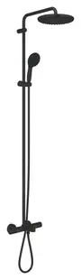 Sistem dus Grohe Vitalio 250, aparent, 250 mm, termostat, pipa cada, 1 functie, mat, negru, 269882431