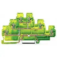 Triple-deck terminal block; 6-conductor ground terminal block; PE; without marker carrier; internal commoning; for DIN-rail 35 x 15 and 35 x 7.5; 2.5 mm²; CAGE CLAMP®; 2,50 mm²; green-yellow