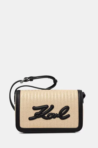 Karl Lagerfeld geantă crossbody pentru femei împletită K/SIGNATURE