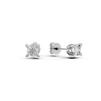 Cercei din aur alb cu diamante solitaire de 0.5ct
