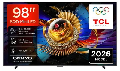 Televizor Smart TCL - Q7D Pro, 98'', SQD-Mini LED, 4K, 144 Hz, negru
