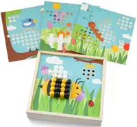 Mozaic din lemn pentru copii Bigjigs - Grădină, 100 de piese