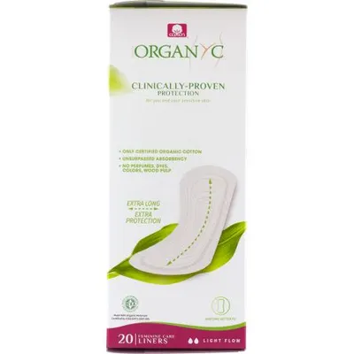 Absorbante zilnice din bumbac organic Maxi, 20 bucati, Organyc