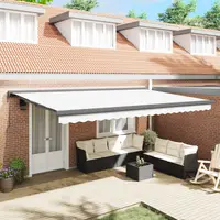vidaXL Copertină retractabilă Alb 500 x 300 x 165 cm Stofă și Metal