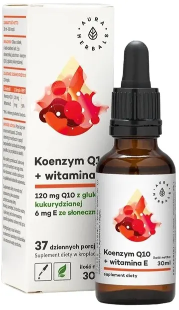 Coenzima Q10 + Vitamina E, picături, 30 ml, Aura Herbals