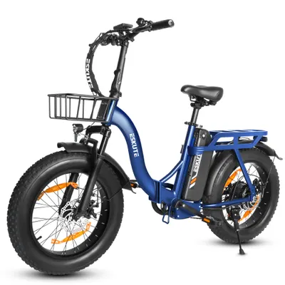 Bicicletă electrică ESKUTE D202 cu coș frontal, baterie de 48V 20.8Ah