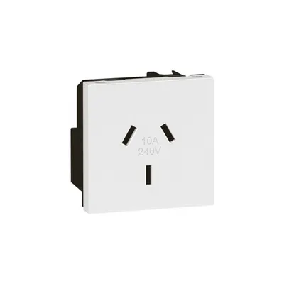 priza Arteor - Australian - 10 A - 2P+E auto-switched - shutterosu - 2 module -alb