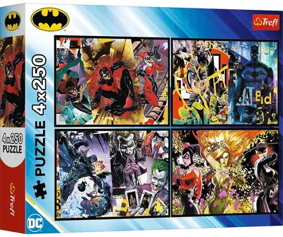 Puzzle Trefl din 4 x 250 piese - Batman în acțiune