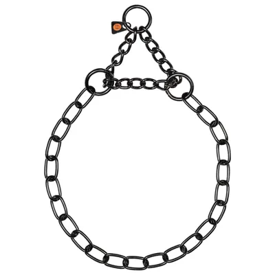Zgarda lant din inox negru 3 mm talie medie - 55 cm