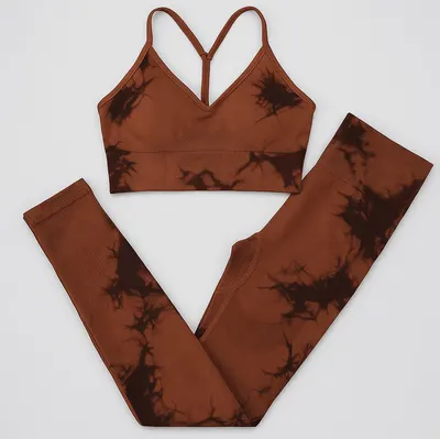 Set pentru Sala Coffee/Black 2 piese, Colant si Bustiera, Model Tie-Dye - L, MIX15474-2155