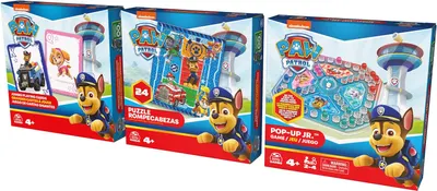 Set de jocuri de masă Spin Master: Paw Patrol Bundle - Jumbo Cards, Pop-Up Game, Puzzle