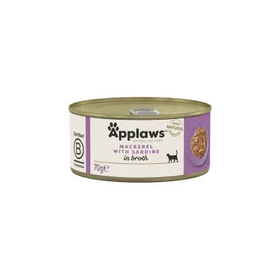 APPLAWS File, Macrou și Sardine, conservă hrană umedă pisici, (în supă), 70g